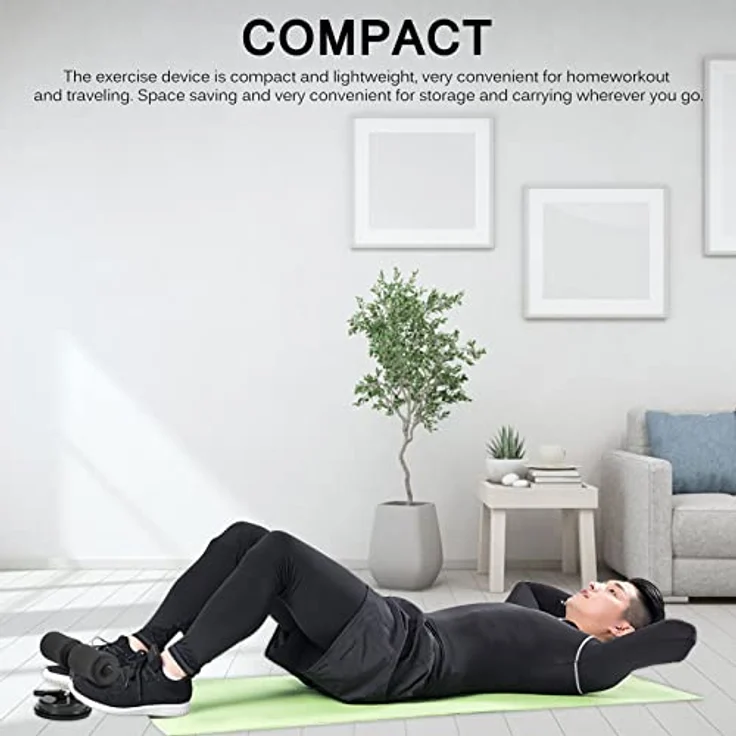 Sit-Up Bar Bauchtrainer, Sport Ab Bauchmuskeltrainer Selbstsaugende Sitzstange Höhen Verstellbarer, Sit-Up Stange Hilfen Assistent mit Saugnäpfen für Hause Büro – Bild 3