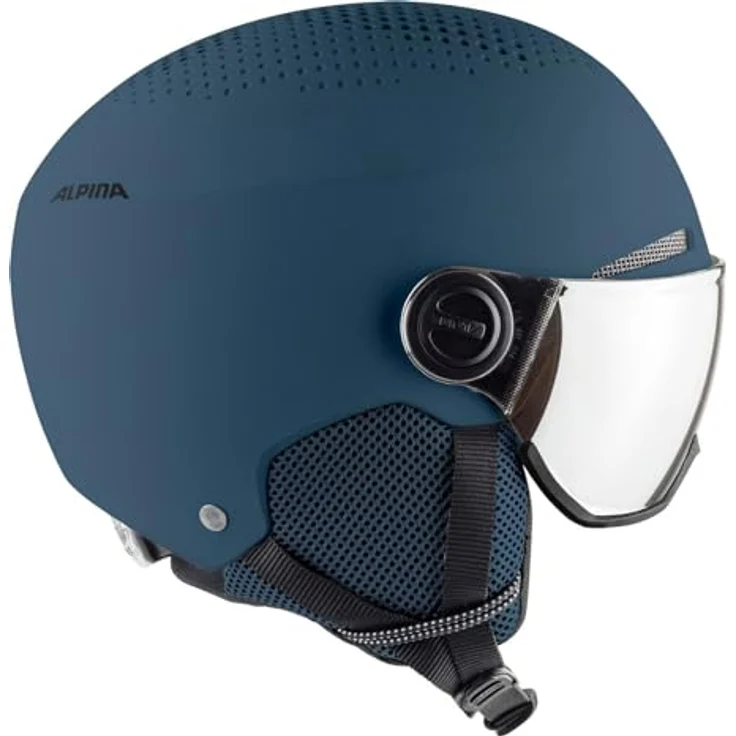 ALPINA SPORTS Arber Visor, Skihelm mit Hartschale, (54 - 58 cm, M), matt schwarz, verspiegeltes Visier, intelligentes Venting System – Bild 4