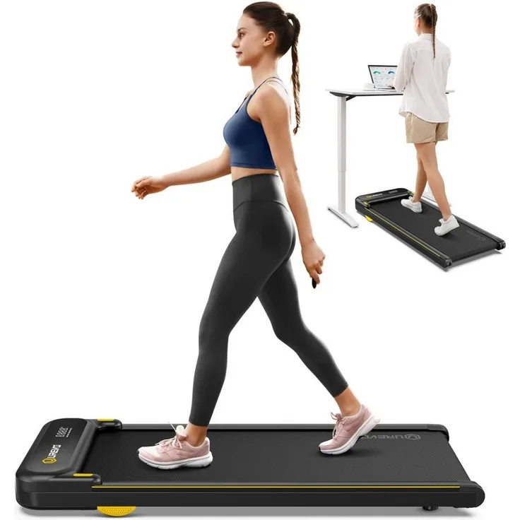 UREVO Laufband URTM026 Walking Pad & Laufband, Fernbedienung, 102*38cm Lauffläche, LED-Anzeige, Schwarz, Ultraleichtes, tragbares Design - Preisvergleich