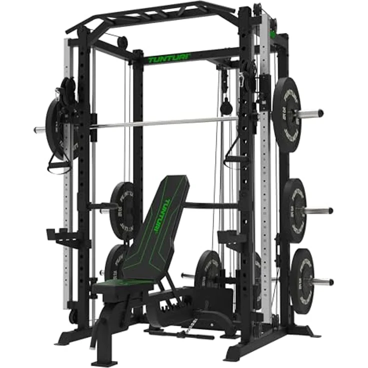 Tunturi SM90 Kraftstation - Fitness-Homegym - Full Smith Machine - Kompakt - Inkl. kostenloser Fitness-App – Bild 3