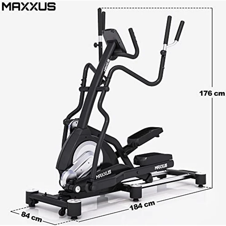 MAXXUS Crosstrainer CX 7.5 - Verstellbar, 25 kg Schwungmasse, 12 Programme, 16 Widerstandsstufen, Magnetbremssystem, 160kg, Flaschenhalter, Handpulssensoren - Ellipsentrainer, Heimtrainer für Zuhause - Preisvergleich – Bild 3
