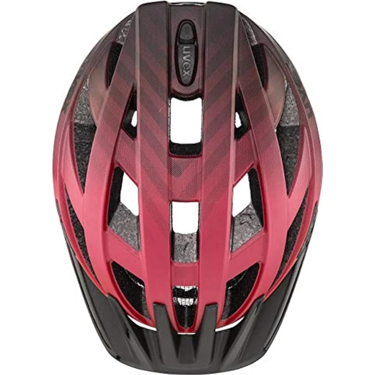 Uvex I-vo Cc MTB-Helm, rot-schwarz, 56-60 cm, mit 24 Belüftungsöffnungen und integrierter Sonnenblende – Bild 4