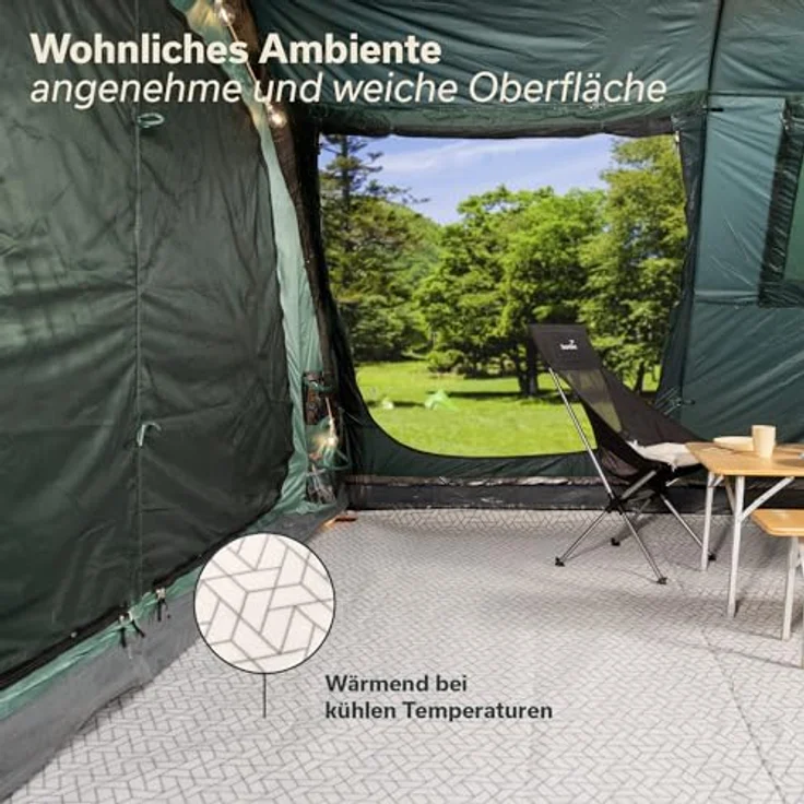 Skandika Zeltteppich 200 x 300 cm | Outdoor Teppich mit Softtouch-Fleece, wetterfest & wasserdicht, mit Aufbewahrungstasche, Picknickdecke, Campingteppich, Zeltunterlage | Camping Zubehör, Wohnwagen – Bild 3