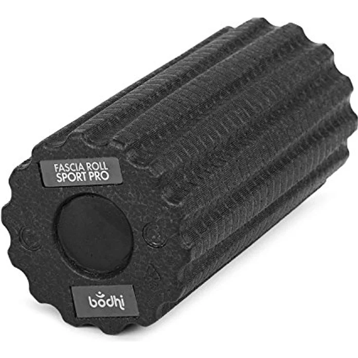 Faszienrolle SPORT PRO, schwarz, mit tiefen Rillen für intensive Faszienmassage, 30 cm Länge, Ø 15 cm, Faszien Massage Rolle – Bild 1