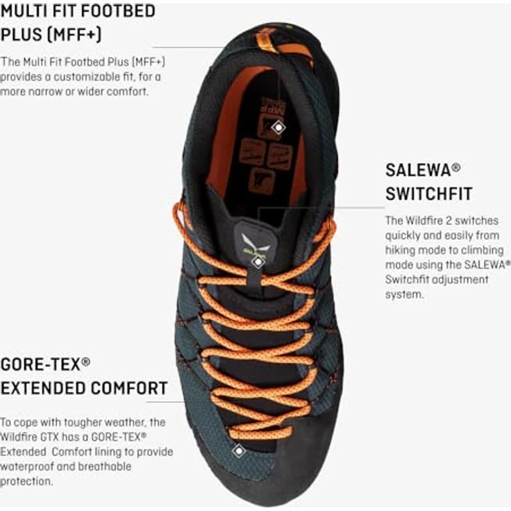 Salewa Wildfire 2 Gore-Tex, Herren Wanderschuhe (42), Blau, wasserdicht, mit Switchfit und MFF+ Fußbett – Bild 2