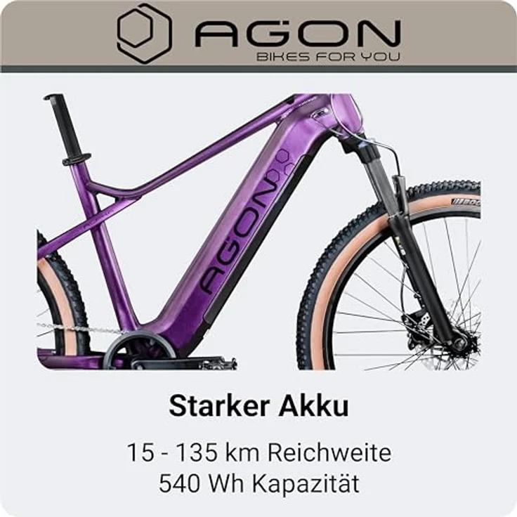 Agon Alpha E Bike Mountainbike Herren oder Damen 27,5 Zoll Pedelec 170 - 190 cm, sunrise black metallic – Bild 6