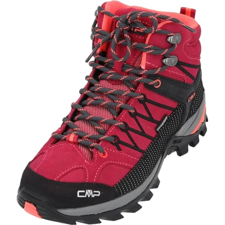 CMP Campagnolo Rigel WP, Damen Wanderschuhe, wasserfest, rot, Größe 36, maximale Knöchelstütze und CMP FullOn GRIP-Sohle – Bild 1
