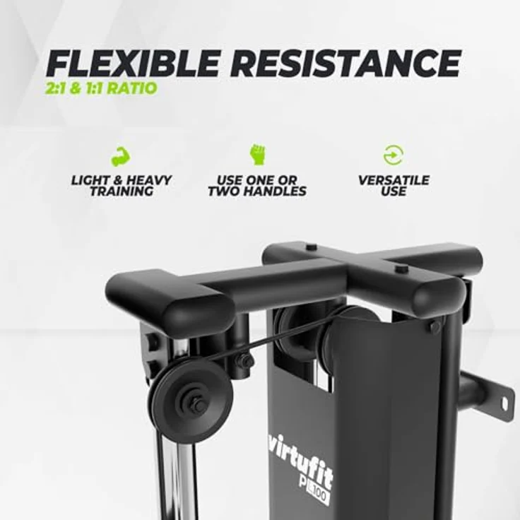 VirtuFit PL100 Single Pulley Station, Kabelstation mit 75 kg Gewichtstapel, verstellbaren Umlenkrollen und stabilem Stahlgestell – Bild 6