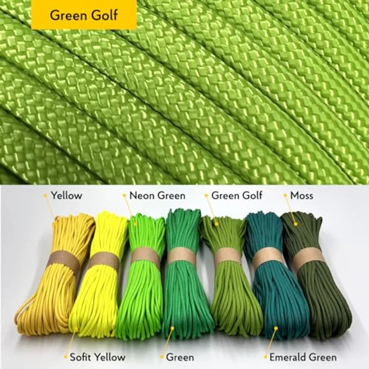 EdcX Paracord 550 Typ III 4 mm, 100 m, grün, 100% Nylon, ideal für Camping und Outdoor-Aktivitäten – Bild 2