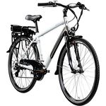 ZÜNDAPP Z802 E Bike Herren Trekking 155-185 cm Fahrrad 21 Gänge, bis 115 km, 28 Zoll Elektrofahrrad mit Beleuchtung und LED Display, Ebike Trekkingrad (weiß/grau, 48 cm) - Preisvergleich
