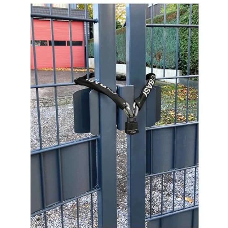 Basi Stahlkette ZR 318, 1100 mm lange Sicherheitskette mit 10 mm starken Kettengliedern und schwarzer Nylonummantelung – Bild 4
