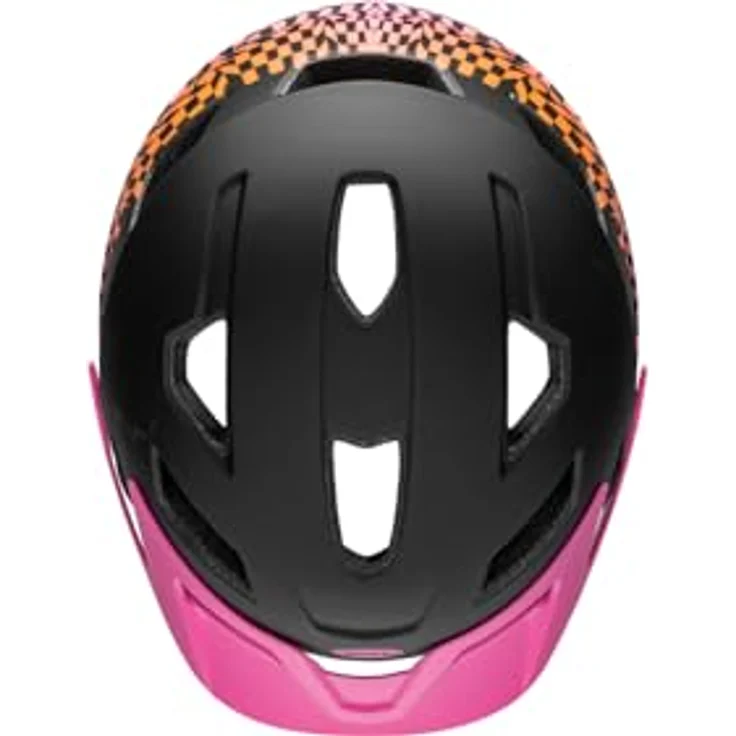 Bell Sidetrack Youth Fahrradhelm, matte pink wavy checks, unisize Schwarz, ergonomisches Design, herausragende Belüftung und erhöhte Sichtbarkeit. – Bild 6