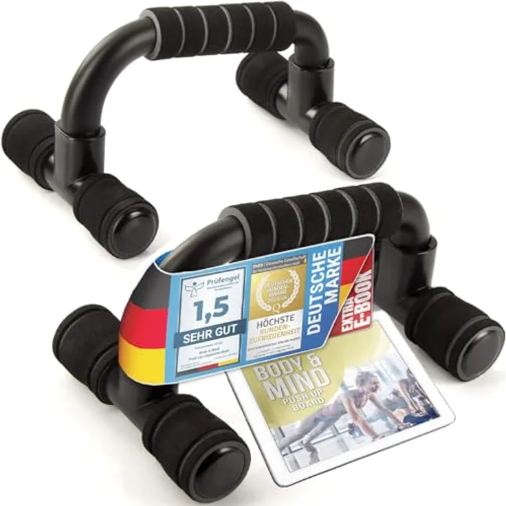 Body & Mind® Push-Up Liegestütz-Griffe, Ergonomische Trainings-Griffe für effizientes Krafttraining, mobil und kompakt, 12 cm Höhe für verbesserte Bewegungstiefe