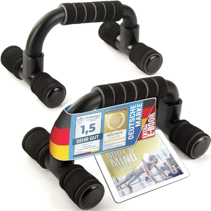 Body & Mind® Push-Up Liegestütz-Griffe, Ergonomische Trainings-Griffe für effizientes Krafttraining, mobil und kompakt, 12 cm Höhe für verbesserte Bewegungstiefe – Bild 1