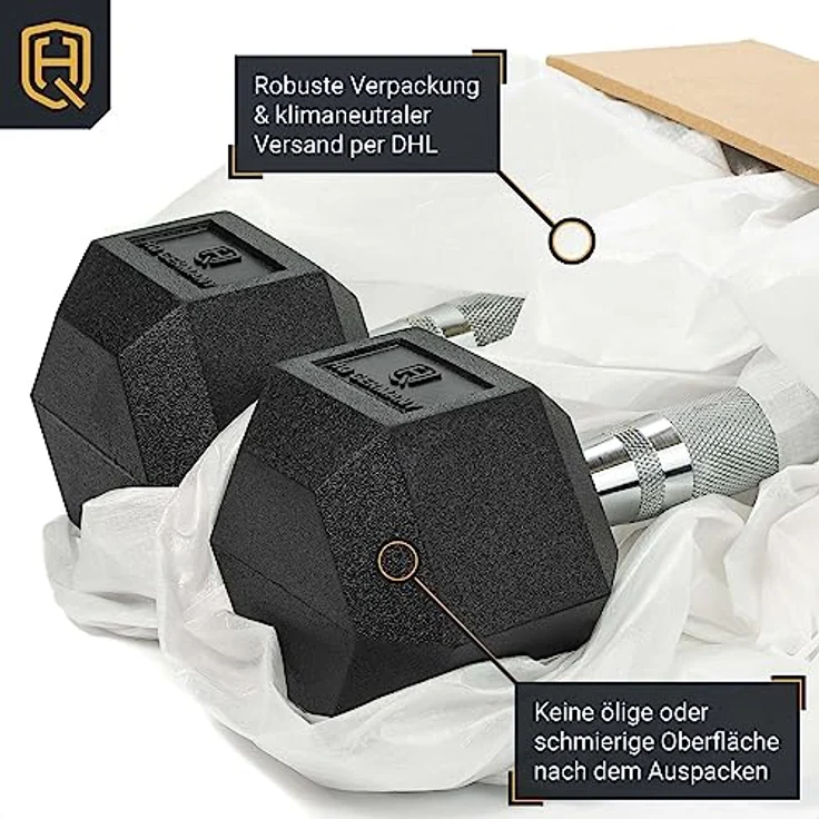 HQ Germany® Hexagon Hanteln | 2.5-37.5kg | Starter-Sets | ±1,5% Gewichtstoleranz, Gewicht:2x 02.5KG – Bild 4