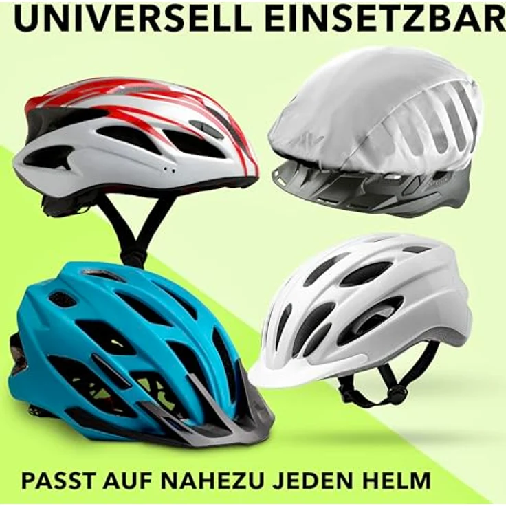 AVANA Regenschutz für Fahrradhelm, reflektierende Abdeckung mit 360 Grad Sichtbarkeit, wasserdicht, hellgrau – Bild 6
