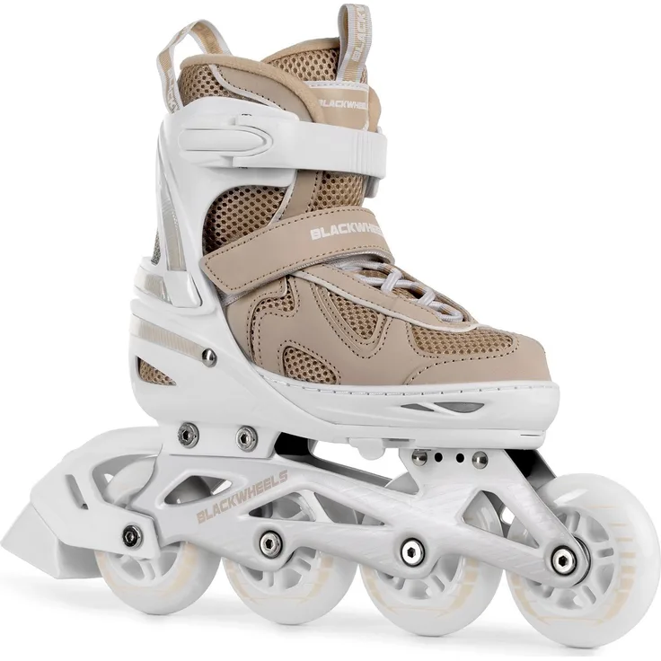 BLACKWHEELS Inlineskates Flex Pro Beige Rollschuhe, größenverstellbar, 84mm Rollen, ABEC 7 Kugellager