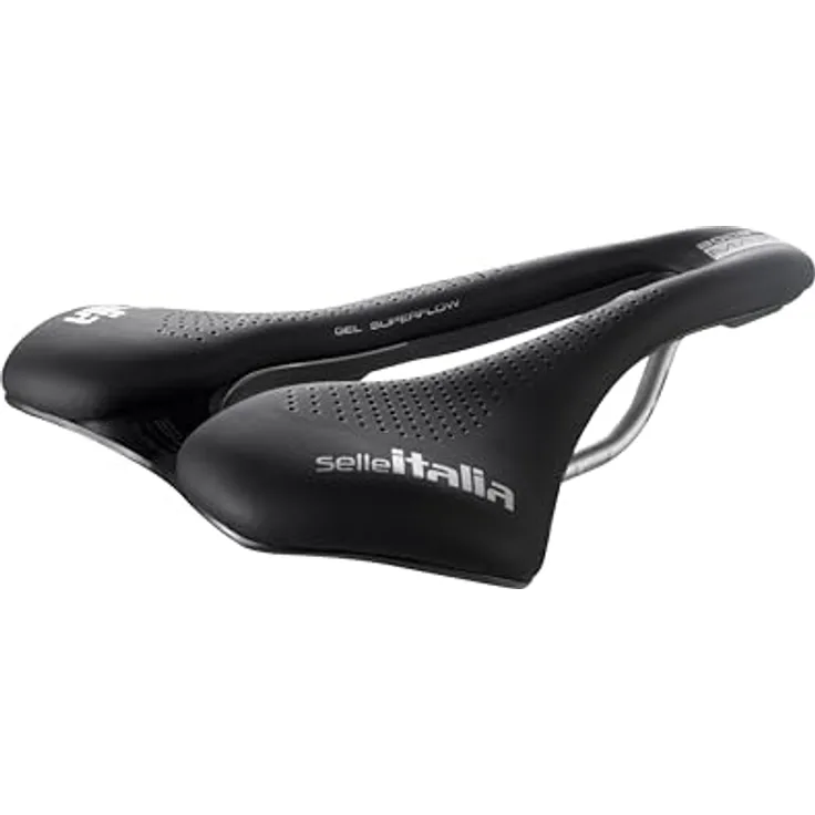 Selle Italia Max SLR Boost Superflow, Fahrradsattel mit TI316 Rail, 155 mm Breite, Druckentlastungssystem
