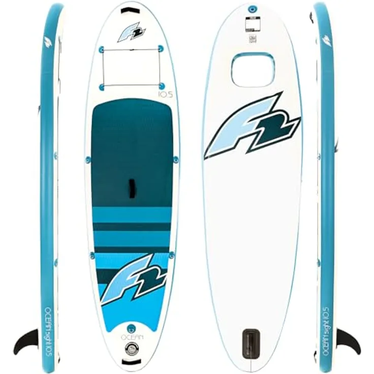 F2 Stand Up Paddle Board Ocean Sight, SUP Board mit Sichtfenster, 323 cm, 10,6, Weiss