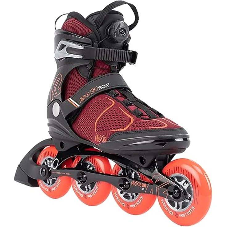 K2 Skates ALEXIS 90 BOA Inline Skates Damen burgund - orange EU 36 - Aluminium Schiene, ILQ 7 Kugellager, BOA™-System – Bild 2