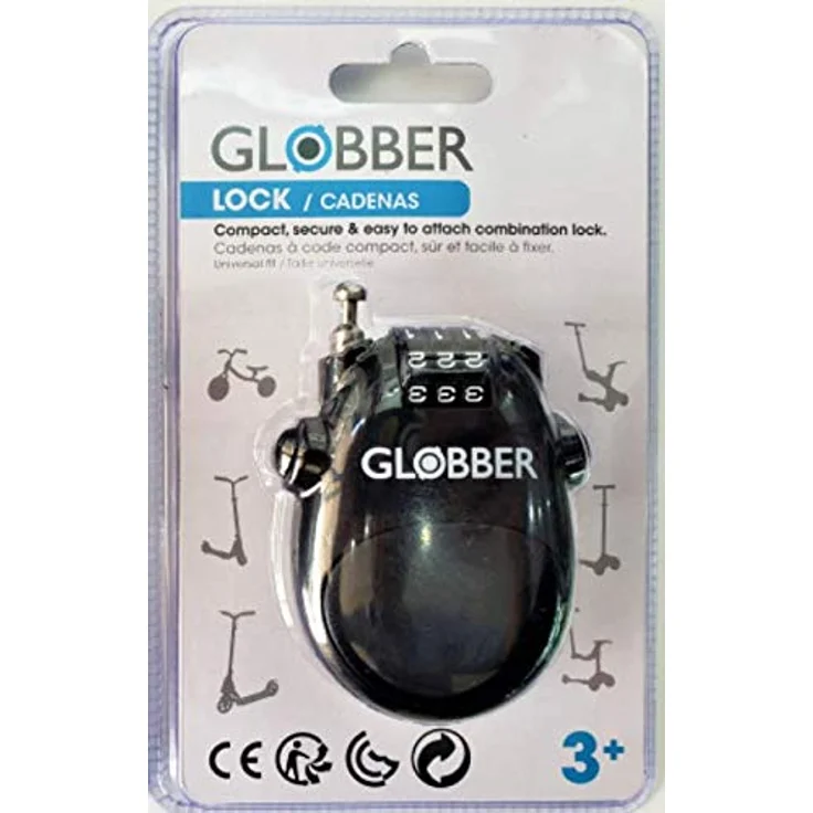 Globber Kabelschloss, kompaktes Sicherheitskabelschloss mit Zahlenkombination, schwarz, einheitsgröße – Bild 5