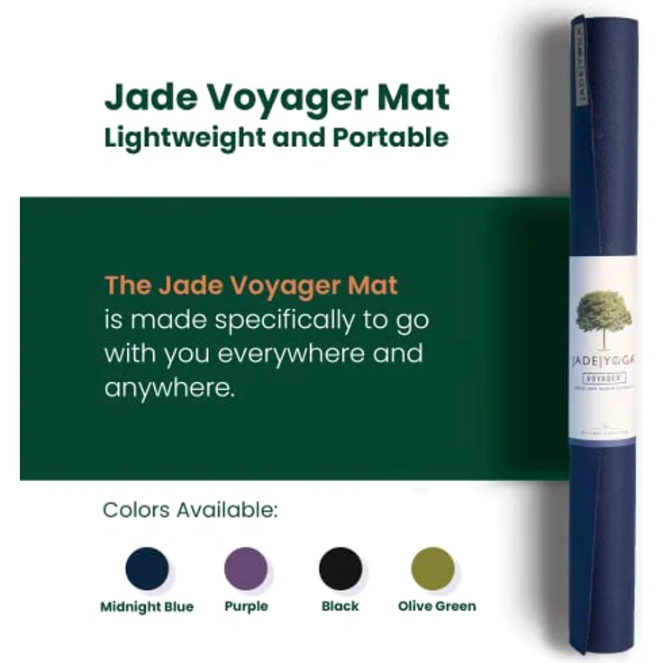 JadeYoga Voyager rutschfeste Naturkautschuk Yogamatte, 1.6mm dick, 173cm lang, latexfrei, geeignet für Anusara und Hatha Yoga – Bild 2