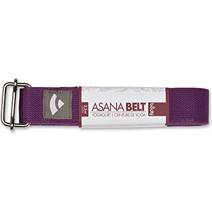 Bodhi Yogagurt | ASANA Belt aus 100% Baumwolle | Praktisches Yoga-Zubehör zur Dehnung | Yoga-Gurt mit Schiebeschnalle aus Metall | Anfänger & Fortgeschrittene | 250 x 3,8 cm (lila) – Bild 2