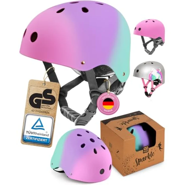 99FLIPS Skaterhelm Kinder, GS-zertifizierter Fahrradsicherheitshelm für Scooter und BMX, Größe S/M, schwarz – Bild 1