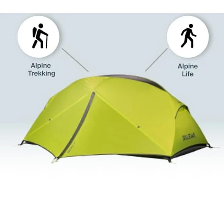 Salewa Denali IV-Zelt, 4-Personen Trekkingzelt für 3 Jahreszeiten, grau, Wassersäule 3000mm/5000mm, Packmaß 55x22x16cm – Bild 2