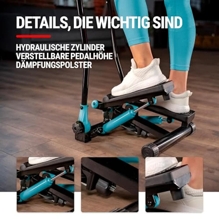 Hop-Sport Stepper HS-045S Slim, Swing Stepper mit LCD-Bildschirm, Stepper für Zuhause mit seitlichen Haltegriffen - platzsparend und stabil – Bild 5