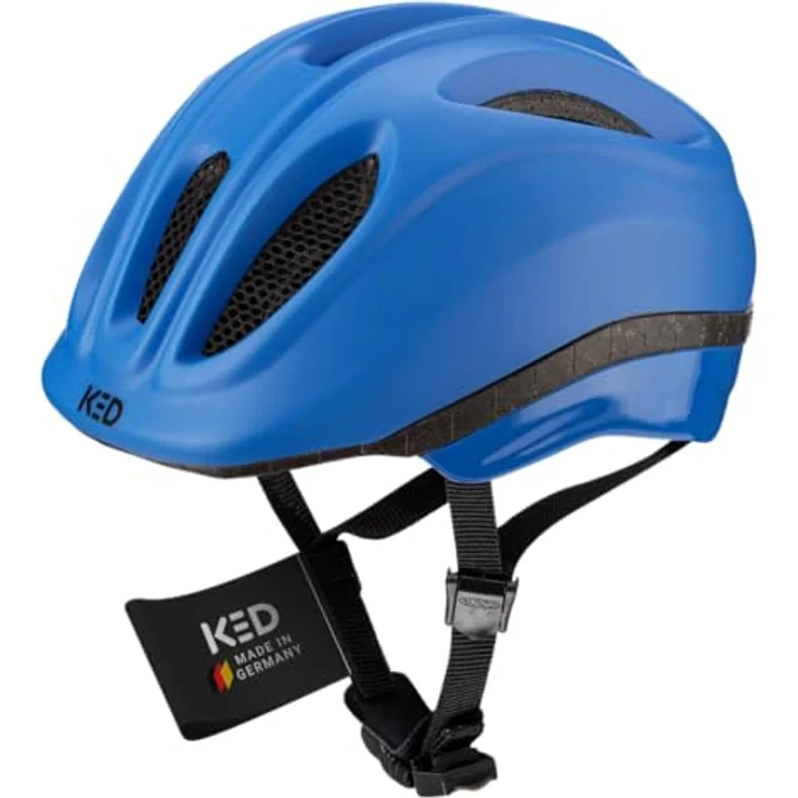 KED Meggy II Trend 2024, Kinder Fahrradhelm mit maxSHELL Technologie, Insektenschutznetz und integriertem LED-Rücklicht, Galaxy Blue matt, 49-53 cm (SM) – Bild 1