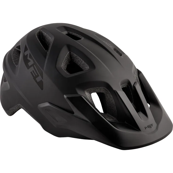 MET ECHO XL, Fahrradhelm in Schwarz mit 14 Belüftungsöffnungen und abnehmbarem Visier