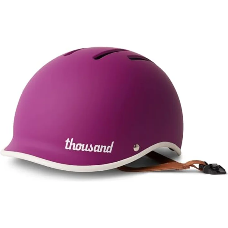 Thousand Fahrradhelm für Erwachsene – Heritage 2.0 Collection - Vibrant Orchid Medium, mit Secret Poplock Diebstahlsicherung, veganen Lederoptik Riemen und Magnetverschluss – Bild 2