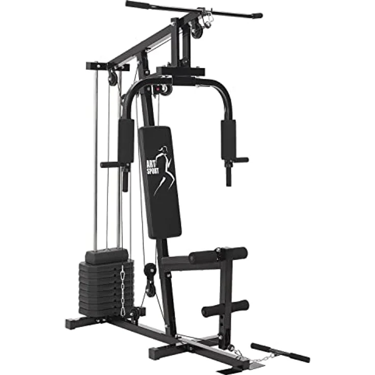 ArtSport Kraftstation ProfiGym 2000 mit Latzug- & Butterflystange, Seilzug & Beinstrecker - 9 Gewichte mit 40kg - Multistation Krafttraining Zuhause – Bild 1