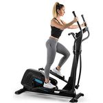 Kraftfit Crosstrainer, Stepper für Zuhause, Fitnessgerät für Zuhause, Hometrainer, Ellipsentrainer mit 20kg Schwungmasse, Leiser Heimtrainer mit 12 Programmme, Kinomap-Applikation & Bluetooth, Schwarz