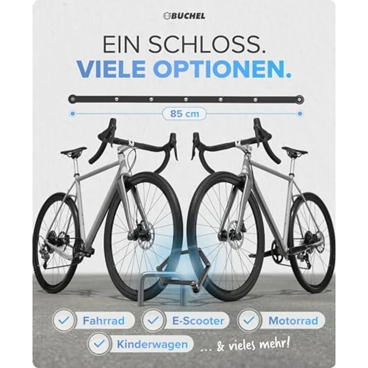 BÜCHEL Sekura Faltschloss Fahrrad, 85 cm, gehärteter Stahl, sicherer Diebstahlschutz, inkl. Halterung, ideal für Bike, E-Bike & Motorrad – Bild 4