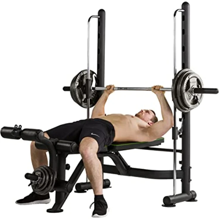 Tunturi Smithmachine SM60, Kraftstation für Hantelbank, Beintraining und Situps, verstellbare Langhantelstütze – Bild 10