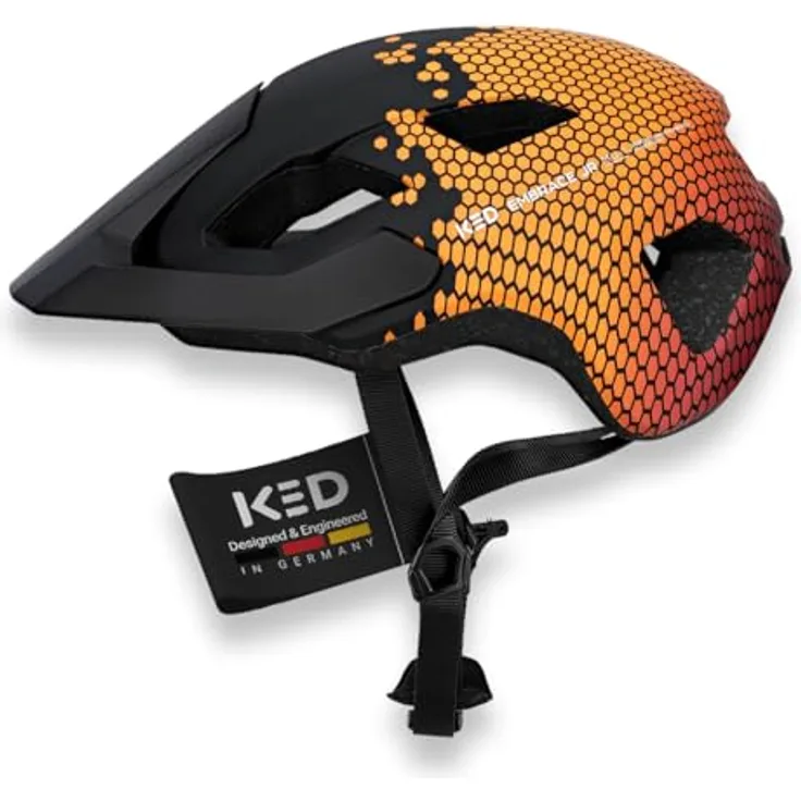 KED Embrace Jr Fahrradhelm – Jugendhelm mit integriertem Visier, leicht und vielseitig, Farbe: Black Maroon Red Matt, Größe: 52-56 (SM)