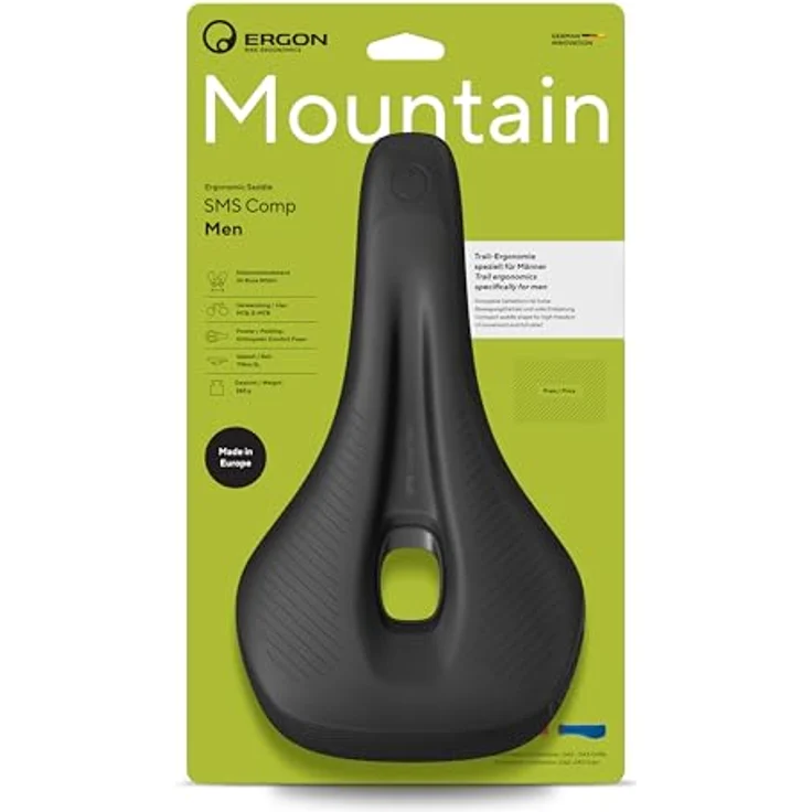 Ergon Velosattel Sport-Sattel für männliche Anatomie, optimale Damm-Entlastung, kompakte Bauweise, langlebige OrthoCell-Pads – Bild 1