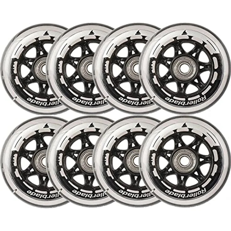 Rollerblade Wheelkit 84Mm/84A, langlebige Rollen mit SG7 Kugellager und 8mm Spacers für optimale Kontrolle und Geschwindigkeit
