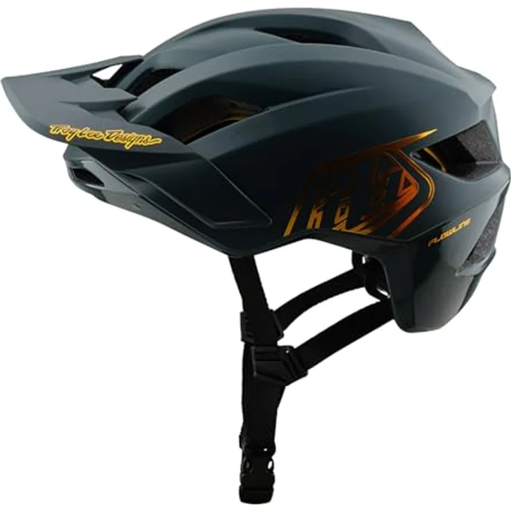 Troy Lee Designs Flowline MIPS Helm, Point, grau/gold, XL/XXL | 60-63cm – Bild 1