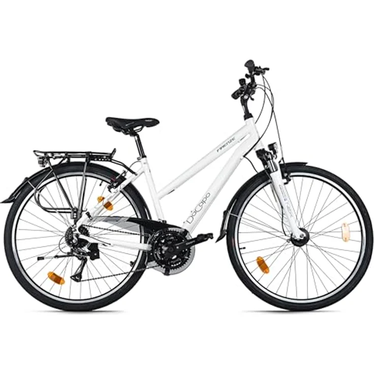DACAPO Trekkingrad Damen Firenze 200, 28'', weiß, 24 Gänge, RH 48 cm, V-Brakes, SHIMANO Kettenschaltung, Federgabel, StVZO Beleuchtung – Bild 2