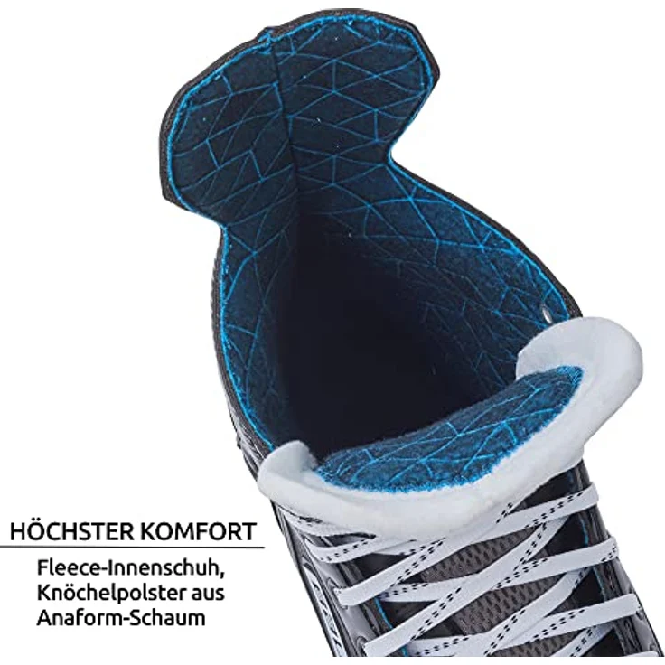 Bauer X-LP-Skate, Schlittschuhe für Eishockeyeinsteiger, Größe 45.5, mit komfortablem Fleece-Innenfutter und traditioneller Schnürung – Bild 3