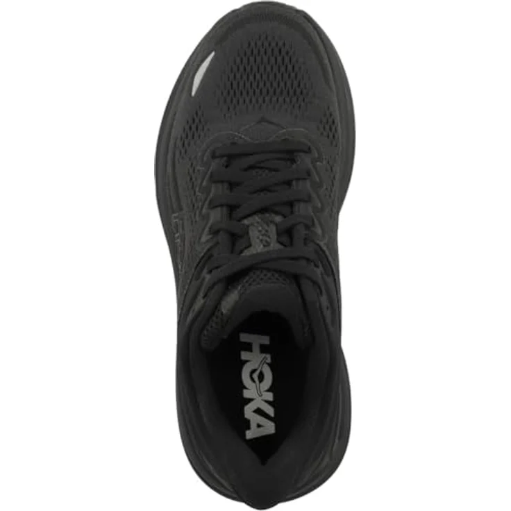 Hoka One One W Bondi 9, Damen Laufschuhe in Schwarz, 100% vegan, atmungsaktives Obermaterial, optimale Dämpfung, Active Foot Frame Technologie. – Bild 2
