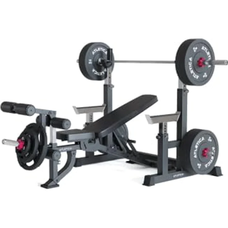 Atletica Dome | Höhenverstellbare Squat- und Hantelbank Basis | Chrome Uprights und Safety Spotter Arme | Tiefe J-Hooks | Vielseitig einsetzbar für Squats, Bankdrücken, Military Press, Thrusters – Bild 2