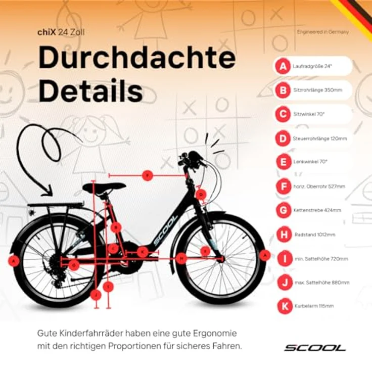 S’COOL Kinderfahrrad S'COOL chiX, 3 Gang Shimano Nabenschaltung, vollständig ausgestattet für den Straßenverkehr – Bild 6