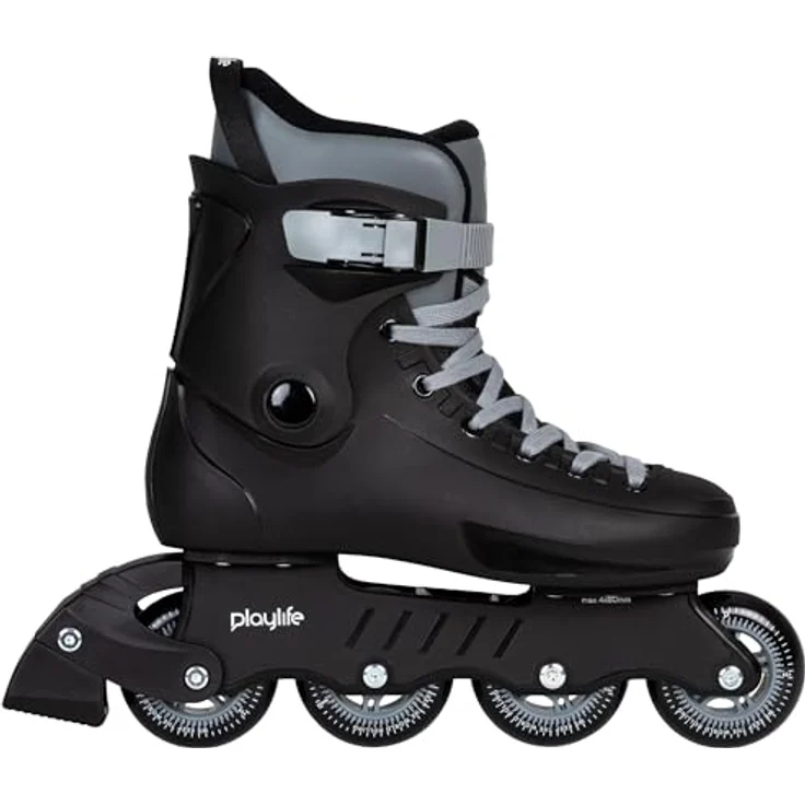 Powerslide Playlife Rave Black 80, Inline Skates mit 4x80mm Radkonfiguration, Dual Fit Innenausstattung, Schwarz/Grau – Bild 1