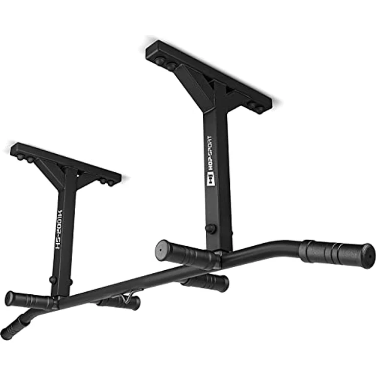 Hop-Sport Multigriff Klimmzugstange für Deckenmontage HS-2001K – Profi Fitness Pull Up Bar mit 6 rutschfesten Griffen und Halterung für Boxsack oder TRX – Bild 2