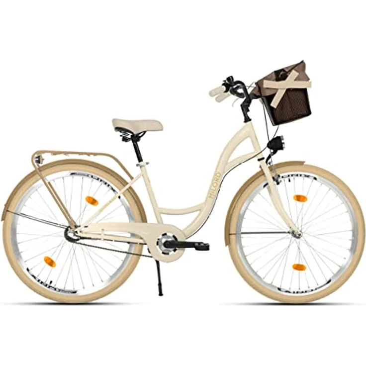 Milordbikes City-Fahrrad, Creme-Braun, 46 cm, Aluminiumfelgen, 700C x 35 mm Reifen, Freizeit & Sport – Bild 2
