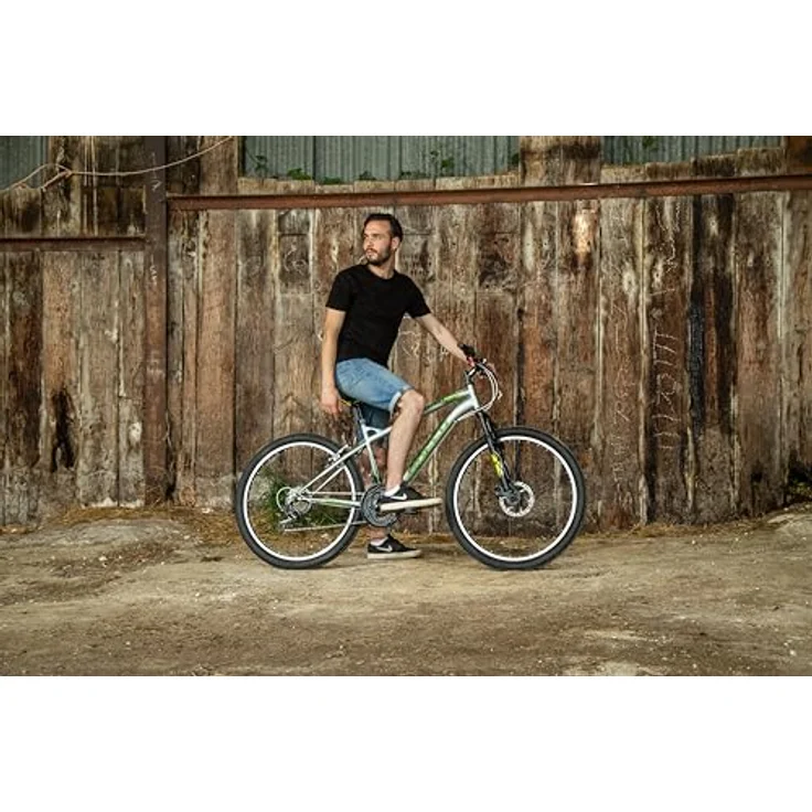 Huffy Extent 26 Zoll Mountainbike, Unisex Fahrrad mit 18-Gang Shimano Schaltung, vorderer Federung und Scheibenbremse, Gunmetal Grau, ab 12 Jahren – Bild 5
